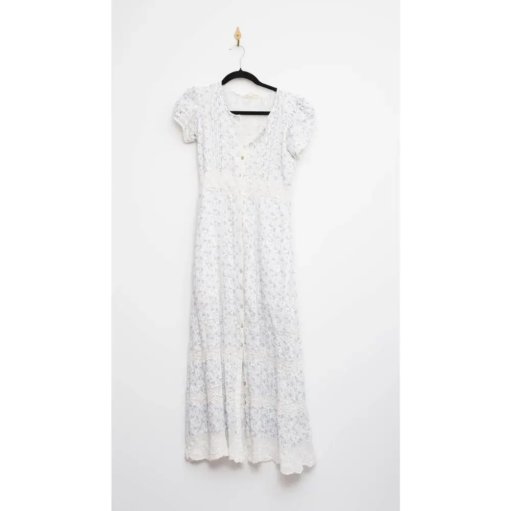 LoveShackFancy Tamsin Dress - Blue Floral, Size 0 - Picture 5 of 8